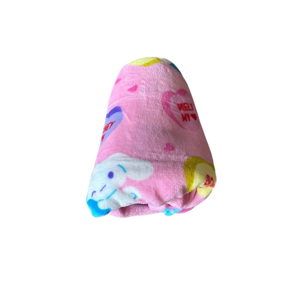 Hello Kitty & Friends Sweetheart Candy Hearts Pink Plush Blanket Throw GIFT NEW